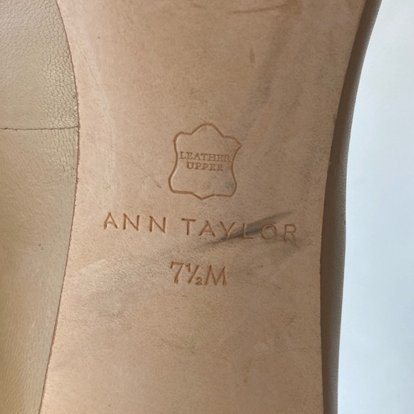 Ann Taylor | Mae Nude Leather Pointed Toe Stiletto Pumps - Picture 7 of 8
